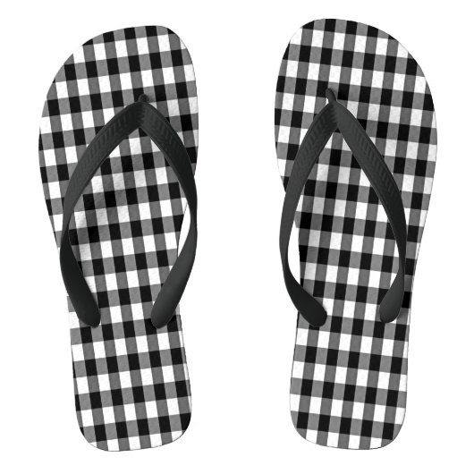 Gingham Wide Strap Flip Flops Badesandalen (Fußbett)