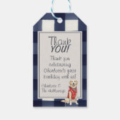 Gingham Wild One Golden Retriever 1. Geburtstag Geschenkanhänger (Rückseite)