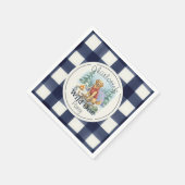 Gingham Wild One Golden Retriever 1. Geburtstag Serviette (Ecke)