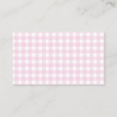 Gingham-Windel-Raffle mit rosa Schleife, Hasen-Bab Begleitkarte (Rückseite)