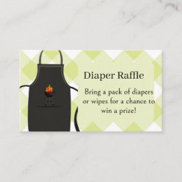 Gingham-Windeln / Wisch-Tombola BBQ-Baby-Party  Begleitkarte