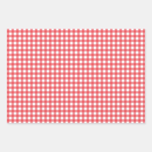 Gingham Wrapping Paper Sheets Geschenkpapier Set (Vorderseite 3)