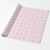 Gingham Wrapping Papier Pastel Pink mit Tulip Geschenkpapier (Ungerollt)