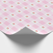 Gingham Wrapping Papier Pastel Pink mit Tulip Geschenkpapier (Ecke)