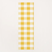 Gingham Yellow and White Pattern Yogamatte (Vorderseite)