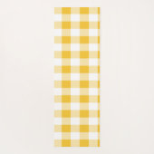 Gingham Yellow and White Pattern Yogamatte (Rückseite)