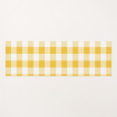 Gingham Yellow and White Pattern Yogamatte (Vorderseite (Horizontal))