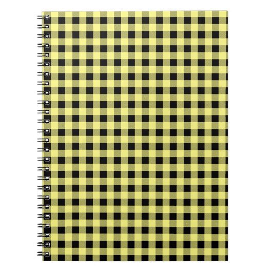 Gingham Yellow und Black Notizblock (Vorderseite)