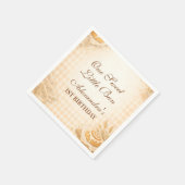 Gingham-Zimtbrötchen-Kleines-Brötchen 1. Geburtsta Serviette (Ecke)
