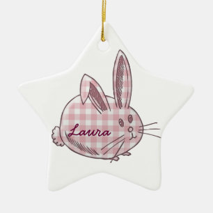 Ginghamhäschen für Mädchen Keramik Ornament
