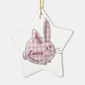 Ginghamhäschen für Mädchen Keramik Ornament (Links)
