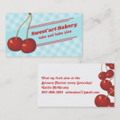 Ginghamkirschbäckerei-Backen-Visitenkarte Visitenkarte (Vorne/Hinten)