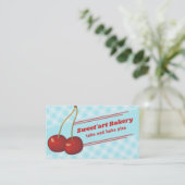 Ginghamkirschbäckerei-Backen-Visitenkarte Visitenkarte (Stehend Vorderseite)