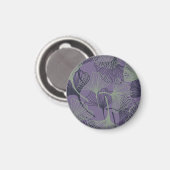 Gingko Biloba: abstraktes Vintages Muster. Magnet (Vorderseite/Rückseite)