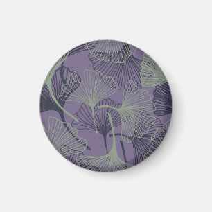 Gingko Biloba: abstraktes Vintages Muster. Magnet