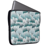 Gingko Biloba nahtlos blaue Farbmuster.  Laptopschutzhülle (Vorne Rechts)