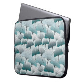 Gingko Biloba nahtlos blaue Farbmuster.  Laptopschutzhülle (Vorderseite Links)