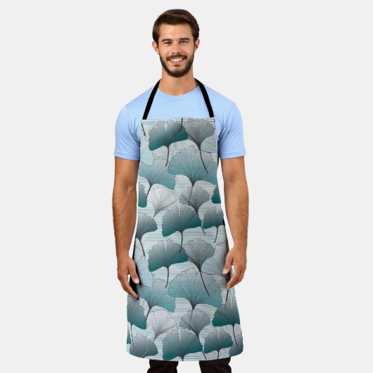 Gingko Biloba nahtlos blaue Farbmuster. Schürze (Getragen)