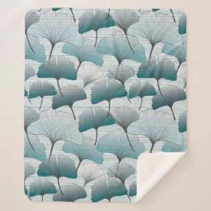 Gingko Biloba nahtlos blaue Farbmuster. Sherpadecke
