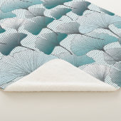 Gingko Biloba nahtlos blaue Farbmuster. Sherpadecke (3/4)