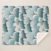 Gingko Biloba nahtlos blaue Farbmuster. Sherpadecke (Vorderseite (Horizontal))