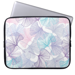 Gingko biloba nahtlos Hintergrund Muster. Violett, Laptopschutzhülle