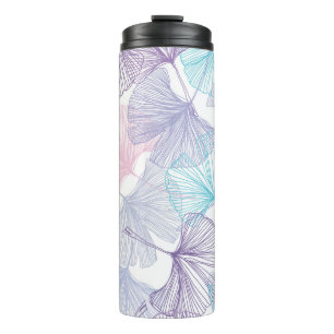 Gingko Biloba Rose Quartz Muster Thermosbecher