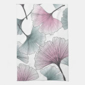 Gingko Biloba von Hand gezeichnet. Geschirrtuch (Vertikal)