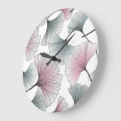 Gingko Biloba von Hand gezeichnet. Große Wanduhr (Winkel)