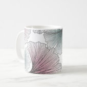 Gingko Biloba von Hand gezeichnet. Kaffeetasse (Vorderseite Links)
