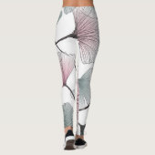 Gingko Biloba von Hand gezeichnet. Leggings (Rückseite)
