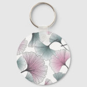 Gingko Biloba von Hand gezeichnet. Schlüsselanhänger (Rückseite)