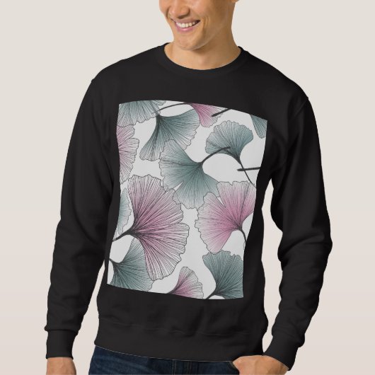 Gingko Biloba von Hand gezeichnet. Sweatshirt (Vorderseite)