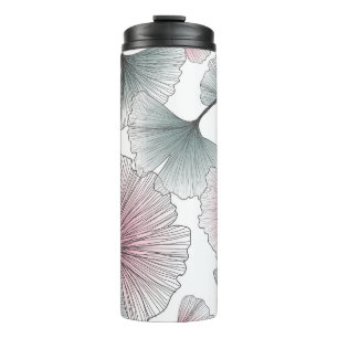 Gingko Biloba von Hand gezeichnet. Thermosbecher