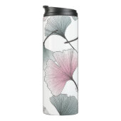 Gingko Biloba von Hand gezeichnet. Thermosbecher (Nach rechts gedreht)