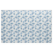 Gingko-Blatt blau-weiß Muster Stoff (Fat Quarter (45,7 x 55,9 cm))