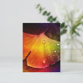 Gingko Blatt mehrfarbig von Tutti Postkarte (Stehend Vorderseite)
