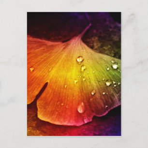 Gingko Blatt mehrfarbig von Tutti Postkarte