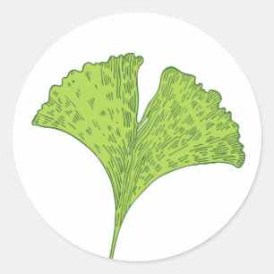 Gingko-Blatt Runder Aufkleber
