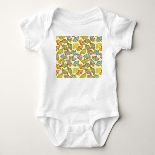 Gingko-Blätter: Abstrakte Kunst der Blumen Baby Strampler (Vorderseite)
