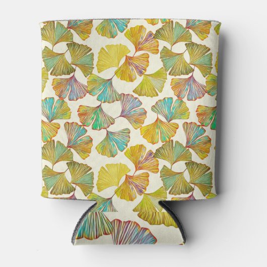 Gingko-Blätter: Abstrakte Kunst der Blumen Dosenkühler (Vorderseite)