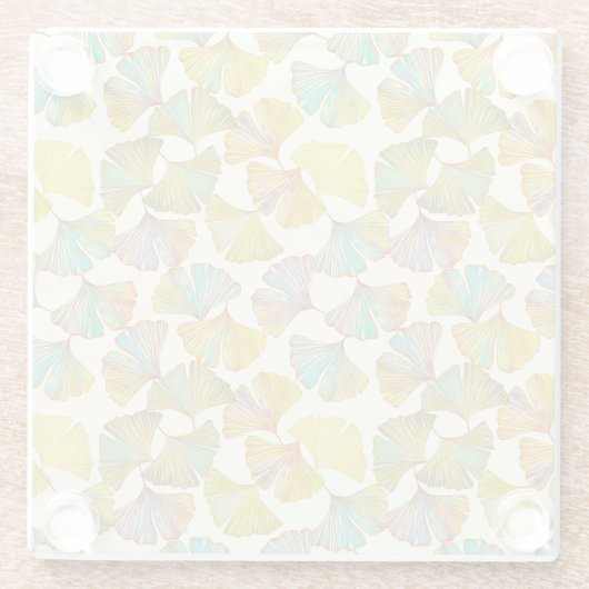 Gingko-Blätter: Abstrakte Kunst der Blumen Glasuntersetzer (Rückseite)