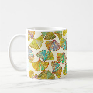 Gingko-Blätter: Abstrakte Kunst der Blumen Kaffeetasse