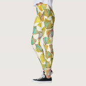Gingko-Blätter: Abstrakte Kunst der Blumen Leggings (Links)