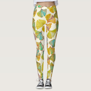 Gingko-Blätter: Abstrakte Kunst der Blumen Leggings