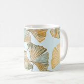 Gingko Blätter Aquarellfarben Nahtloses Muster Kaffeetasse (VorderseiteRechts)