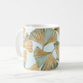 Gingko Blätter Aquarellfarben Nahtloses Muster Kaffeetasse (Vorderseite Links)
