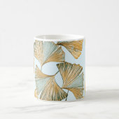 Gingko Blätter Aquarellfarben Nahtloses Muster Kaffeetasse (Mittel)