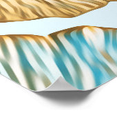 Gingko Blätter Aquarellfarben Nahtloses Muster Poster (Ecke)