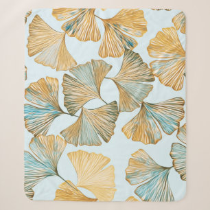 Gingko Blätter Aquarellfarben Nahtloses Muster Sherpadecke